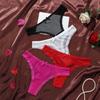 Soft Low Waist Briefs Traceless T-back Panties Fashion Lace Transparent Thongs  Daily Wear