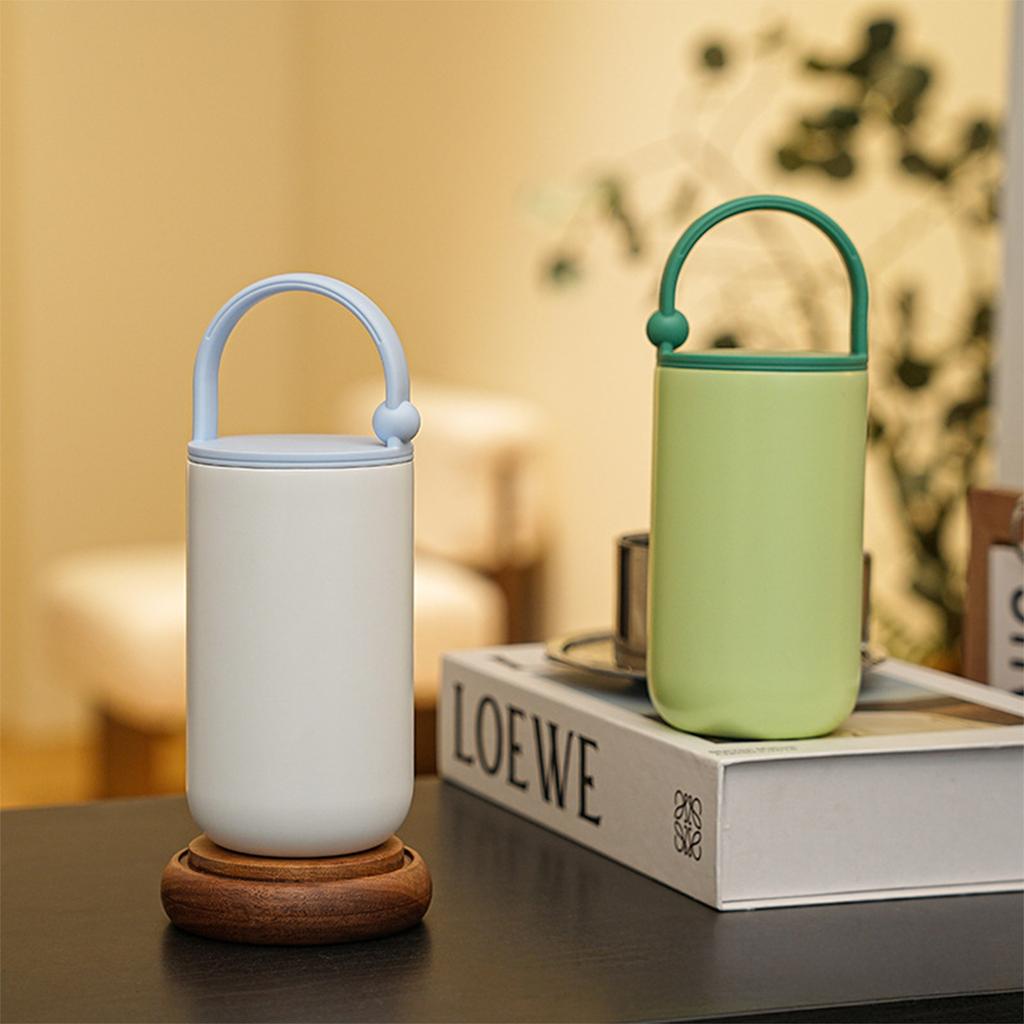 450ML Edelstahl Doppelwandiger Vakuumisolierter Becher Tragbarer Kaffeebecher mit Henkelring Outdoor Büro Einfacher Thermobecher