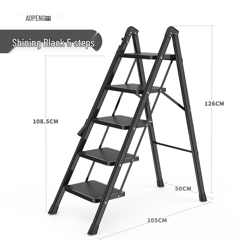 Multi-Functional Telescopic A-Frame Ladder: Indoor Folding Ladder with 3-4 Steps, Thickened for Stability.