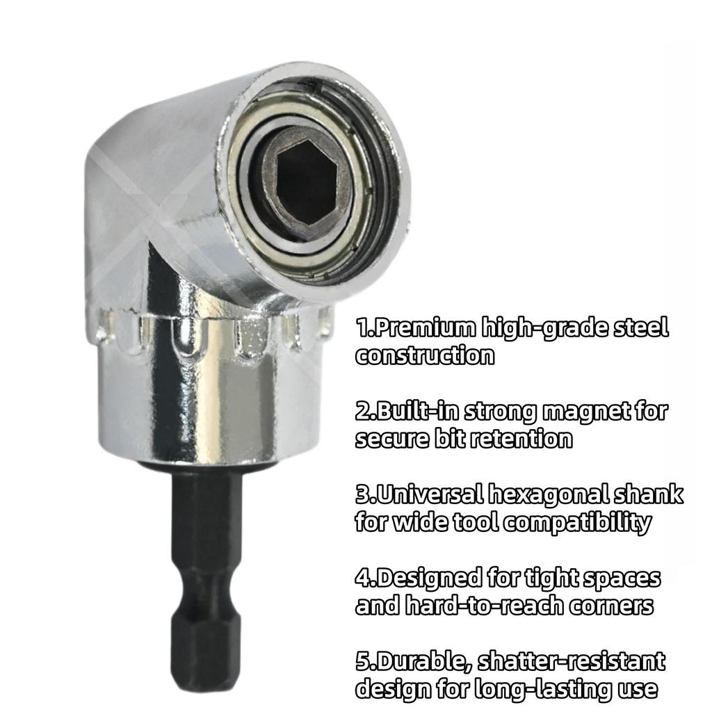 1/4 Inch 105 Degree Right Angle Driver Adapter Hex Shank Power Screwdriver,Quick Change Drive and Magnetic Bit Socket