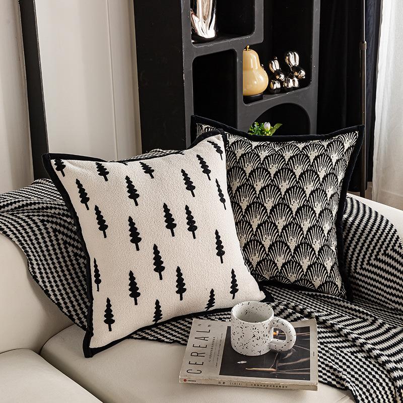 Black and White American Sofa Pillow Cover, Pillowcase, Simple, Sofa Pillowcase Cover, No Filling