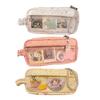 Pencil Case Star Design Extra Large Capacity Zipper Closure Pencil Pouch with DIY Storage Transparent Window School Supplies