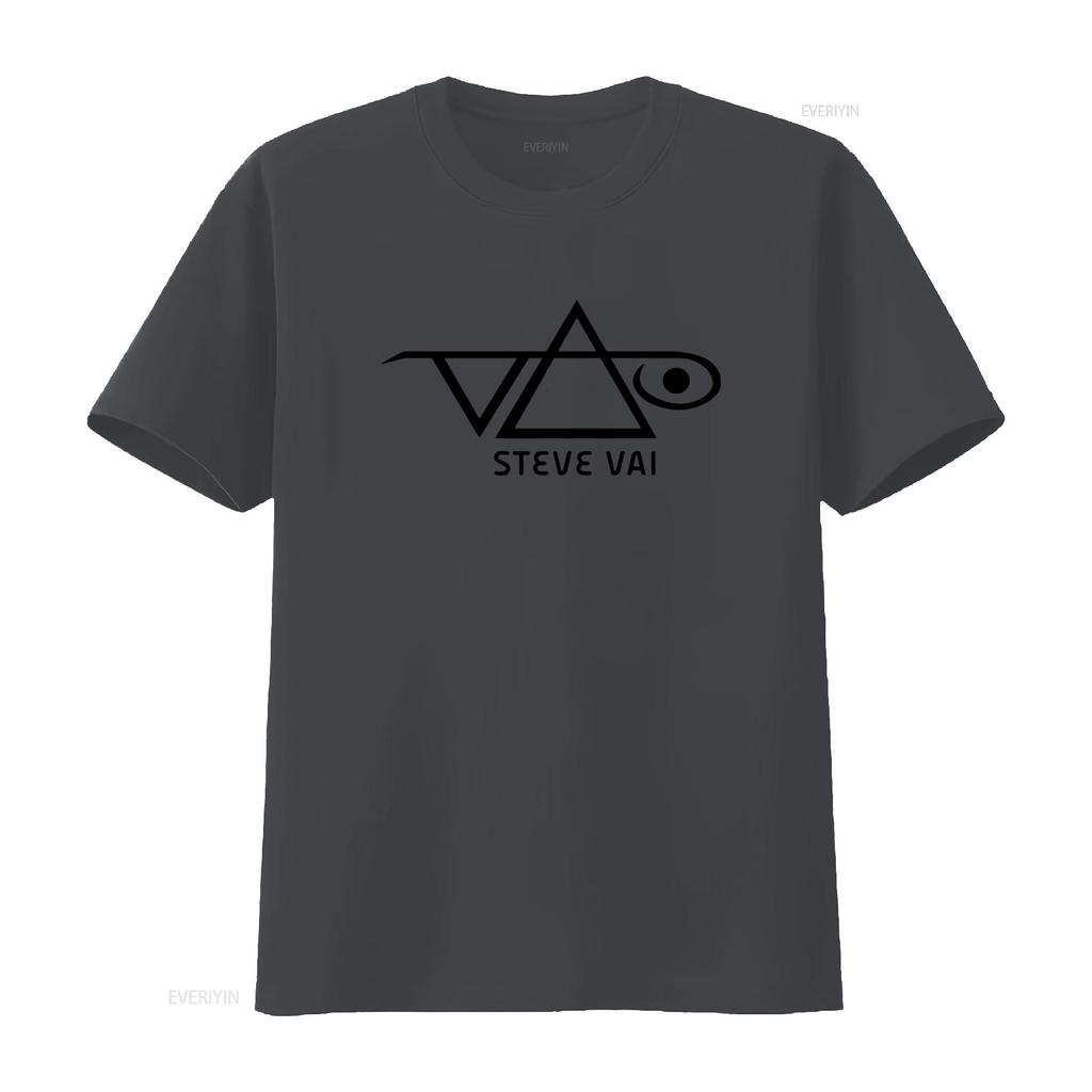 Steve Vai Logo T Shirt Licensed Rock N Roll Music Guitarist Band Black Vintage Washed Casual Designer Clothes Versatile Graphic