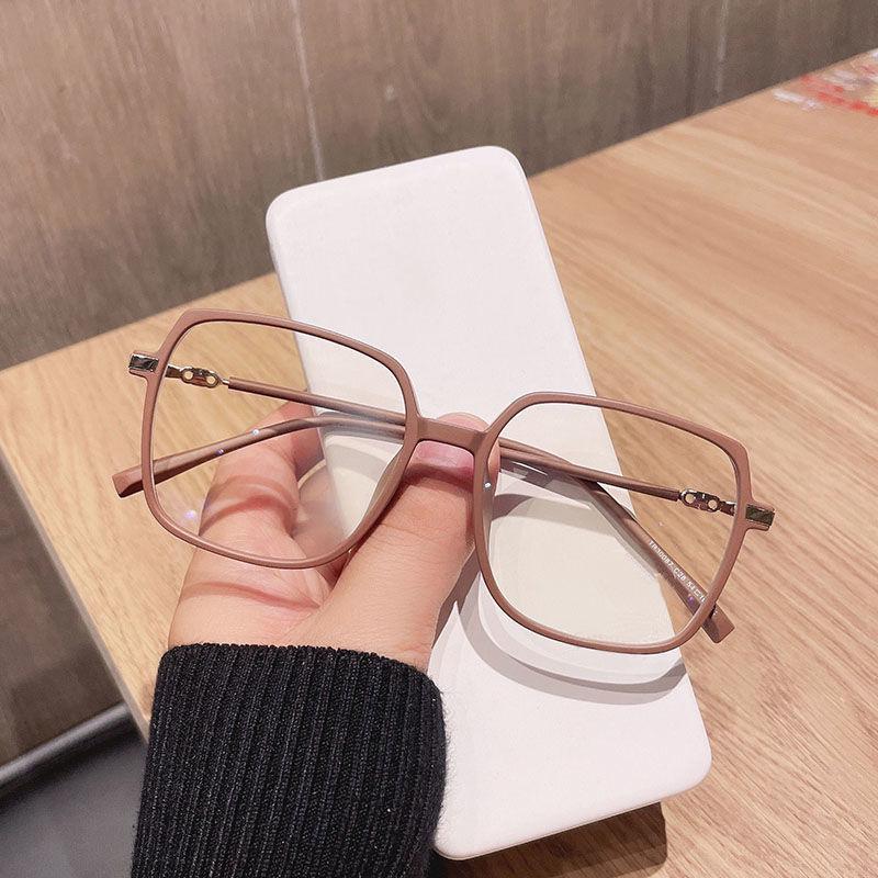 Trendy Korean Anti-Blue Light Matte Square Glasses for Women - Prescription-Compatible