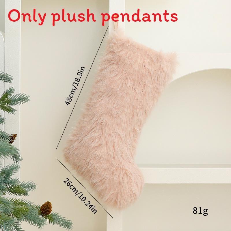 

Christmas Stocking Decor Gift Bag With Long Plush Material For Gatherings Family Pink