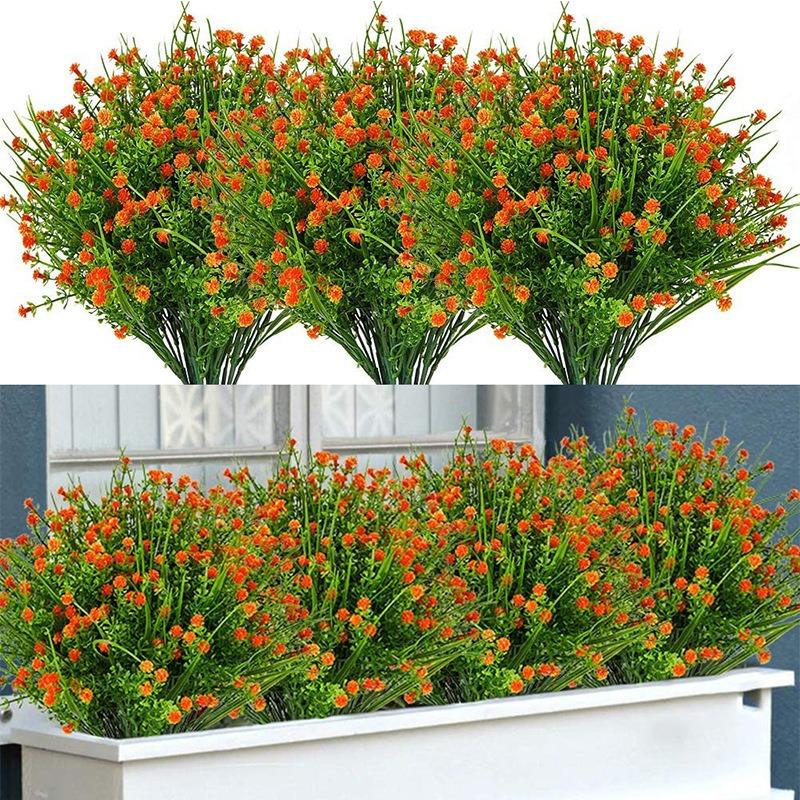 

1 Bundle Artificial Flowers Outdoor UV Resistant Shrubs Plants Fake Flower Greenery for Office Kitchen Wedding Garden Decor