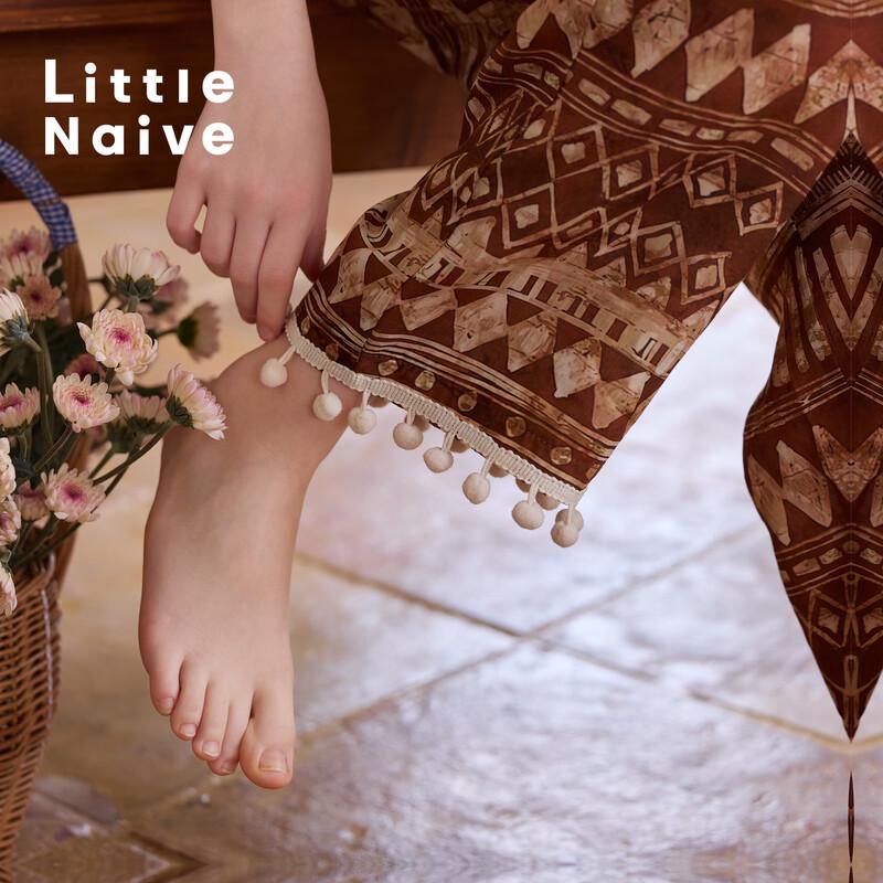 Girls' Lyocell Linen Blend Tassel Casual Long Pants