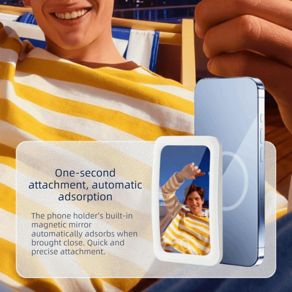 Magnetic Magnetic Selfie Mirror Led Back Suction Phone Selfie Mirror Mobile Wide-Angle Led Wide-Angle Mirror Photo