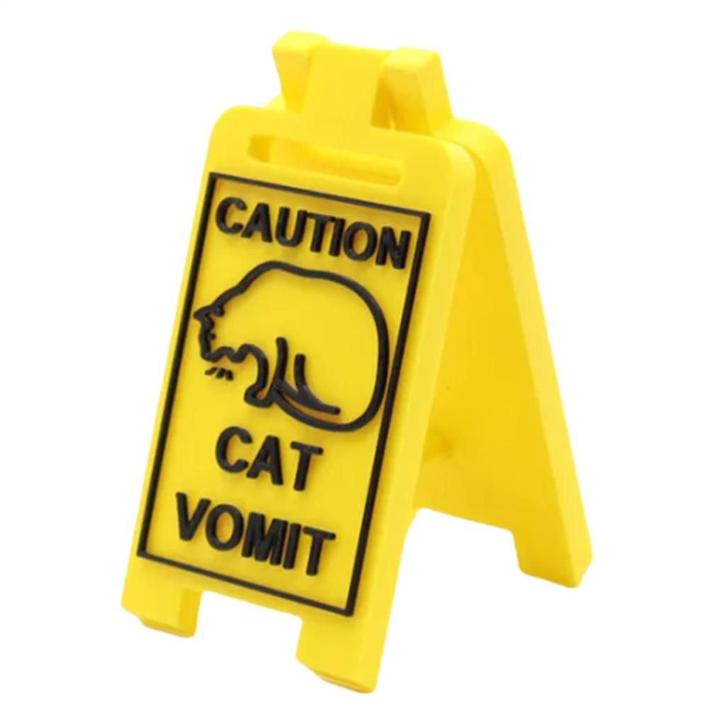 Cat Vomit Warning Sign Cat Warning Sign Decoration 3D Printing Hilarious Novelty Warning Sign For Cat Lovers And Cat Decorations