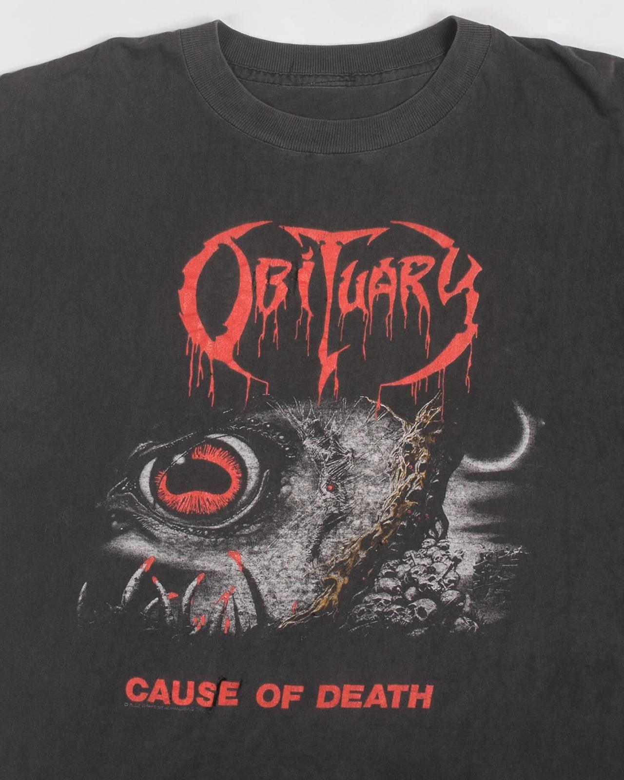 Obituary Cause Of Death Albums Tour 1990 black T shirt 2 side S