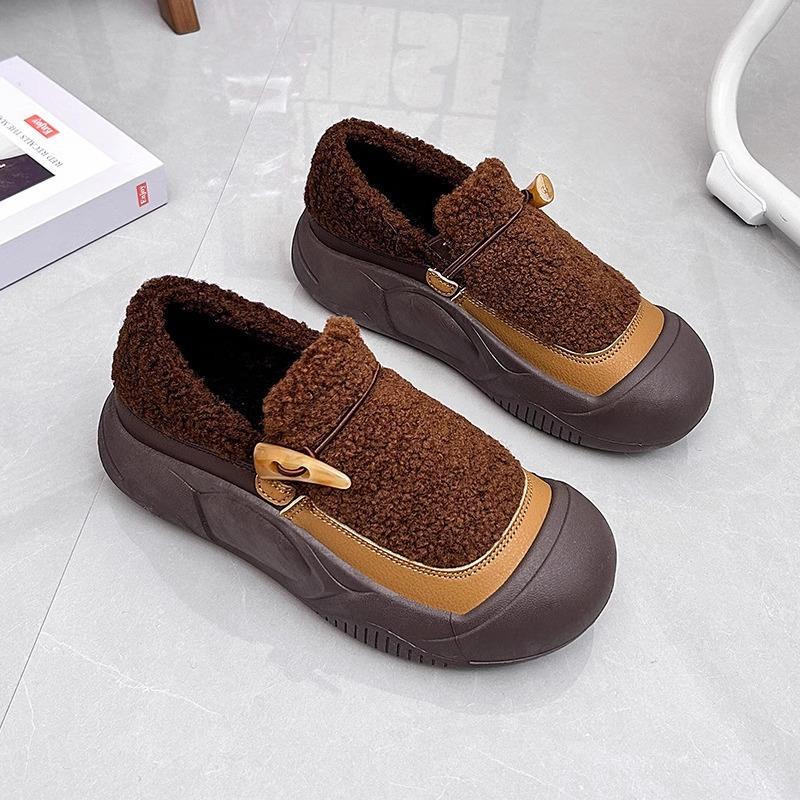 

Shoes 2025 winter velvet cotton shoes new heightened platform casual suede cotton shoes 35 жовтий
