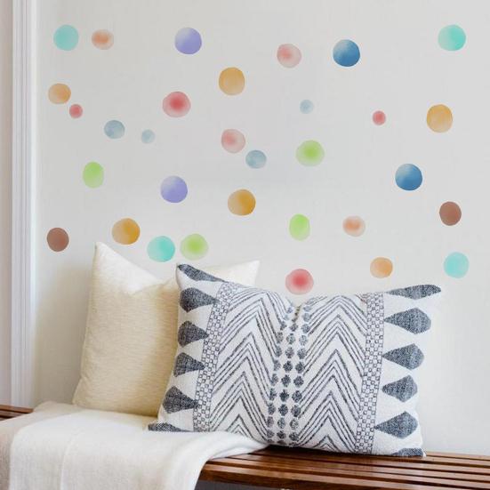 6 Sheet Irregular Polka Dots Wall Stickers, Colorful Boho Wall Decals, Peel and Stick Removable Vinyl Stickers for Playroom Bedroom Nursery