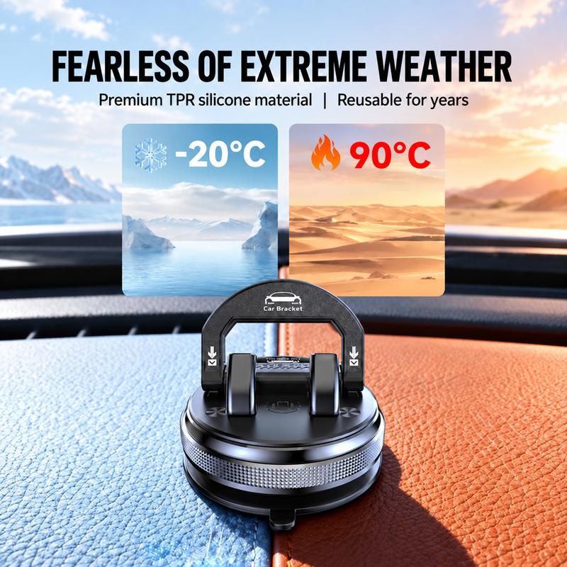 SEAMETAL  Car Phone Holder Vacuum Suction 360-Degree Rotation Automatic Lock Universal Horizontal Vertical Stand