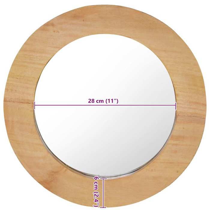 VidaXL Miroir mural 40 cm Teck Rond