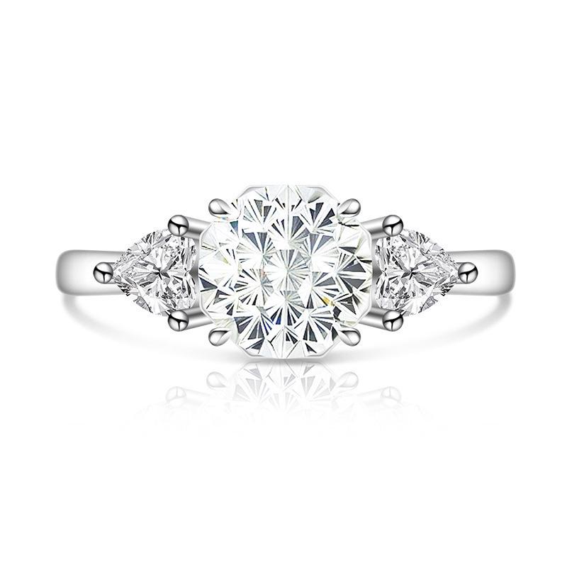 Colored Gem Fireworks High Carbon Diamond Women's Birthday Stone Ring