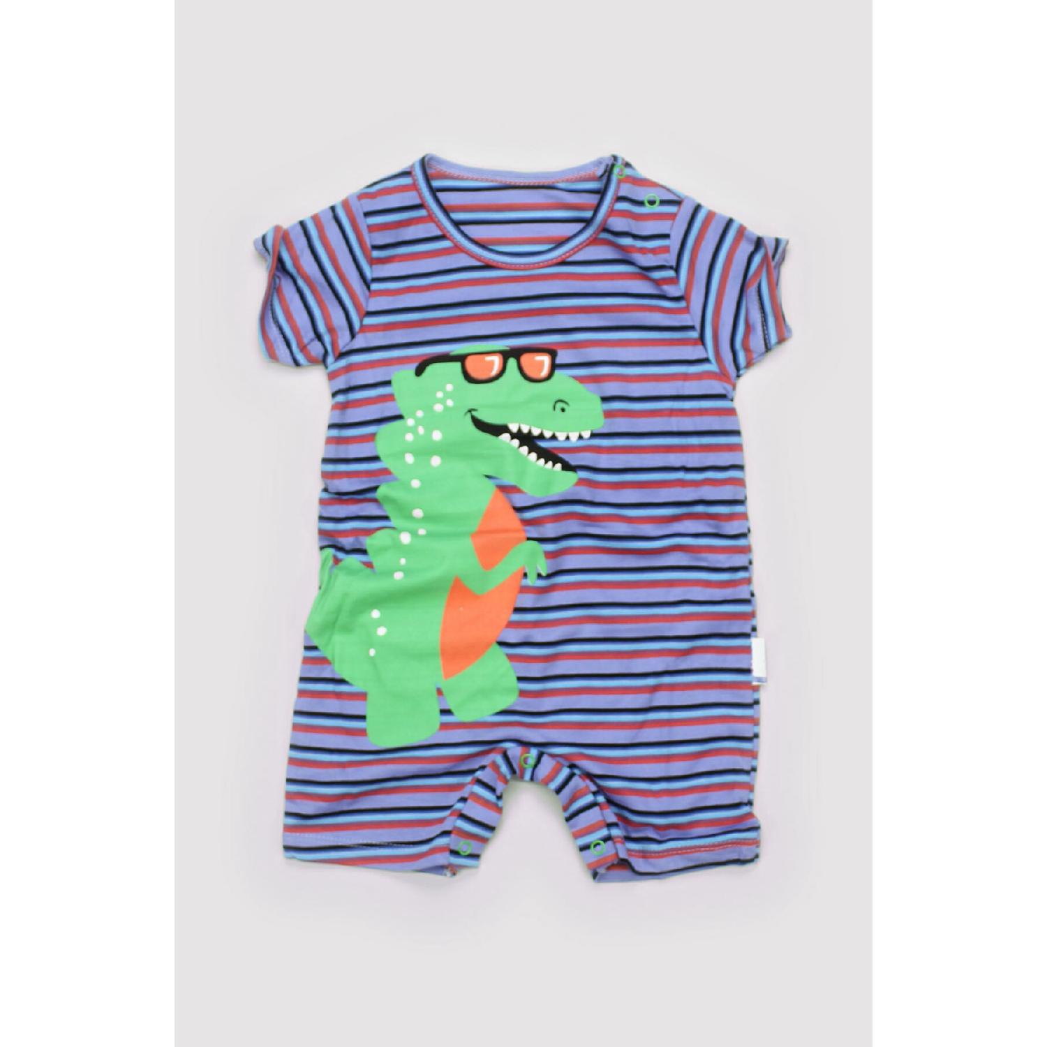 

Летний детский комбинезон из 100% хлопка в полоску с принтом динозавра и комбинезоном Skhpit 11005 3-6 AY