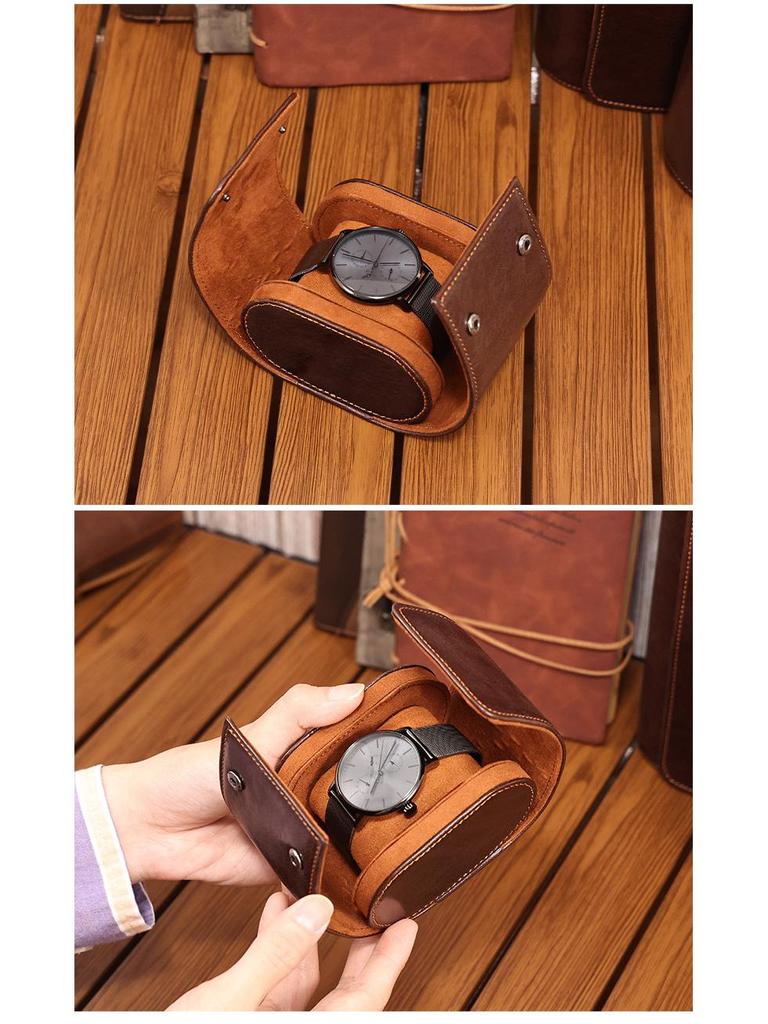 DUJIANG Genuine Leather Magnetic Buckle Watch Box - High-End Vegetable Tanned Cowhide for Mechanical Watches