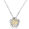(Miracle of the Starry Sky) November Birthstone Cubic Zirconia Flower Yellow Necklace for Girls, Women, Ladies, Birthday Gift, Present
