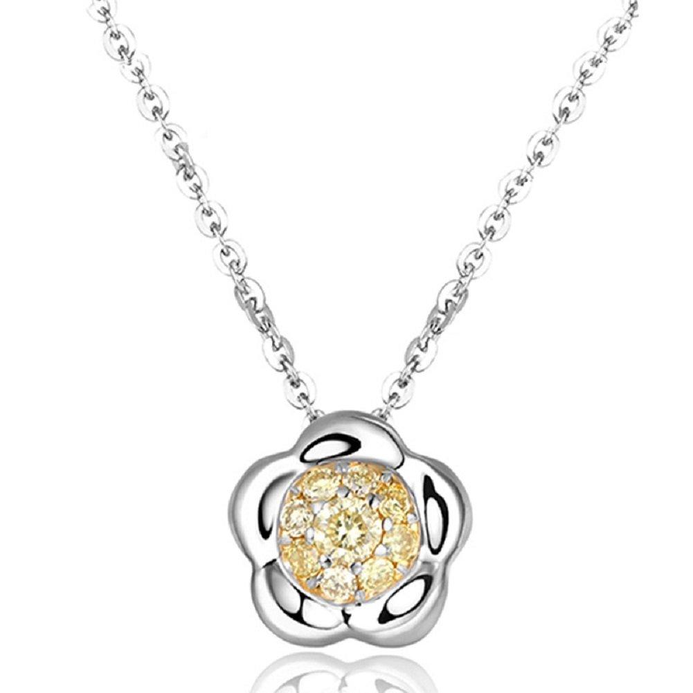 

(Чудо звездного неба) Ноябрьский камень-талисман Фианит Цветок Желтое Ожерелье для Девочек, Женщин, Дам, Подарок на День Рождения, Подарок