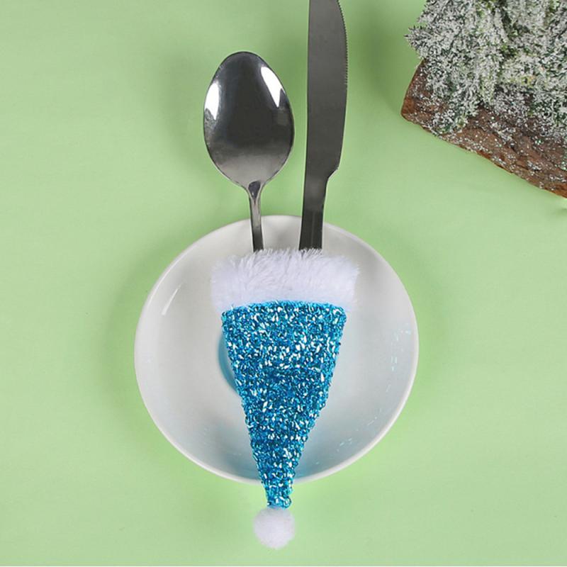 Flitrový obal na nůž a vidličku Stolní dekorace Sváteční párty Domácí potřeby Stolní obal na nůž a vidličku Vánoce Vánoční vidlička