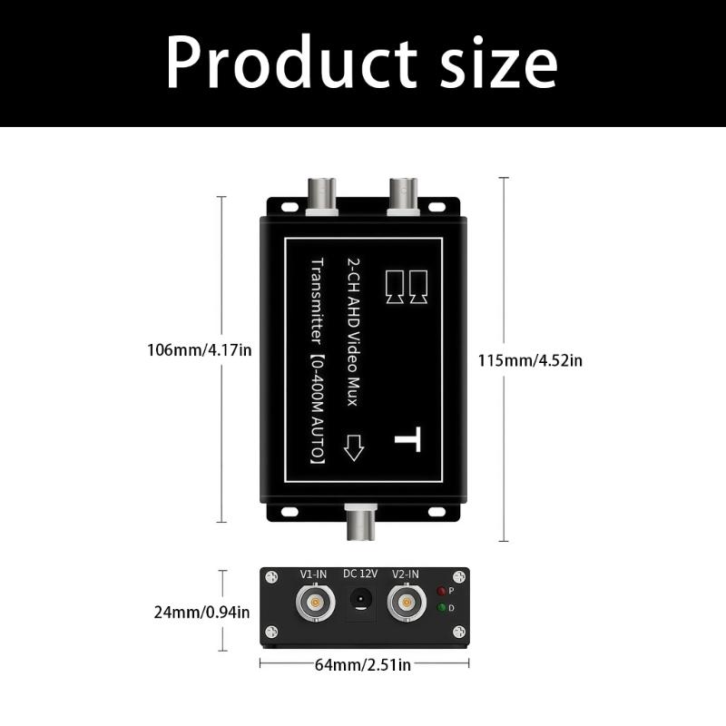 Two Channel Coaxial Processing Device Supports One To Two Signal Mixer For Security Observation Applications