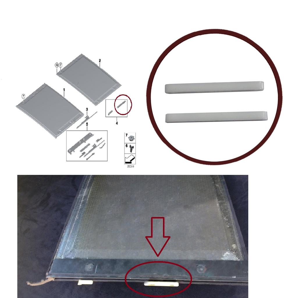 ESR547 Sunroof Curtain Slider Suspended Headliner Parts Rear for BMW 3 E91 5 E61 X3 E83 X5 E53 E70 Cullinan RR31 54137155683 