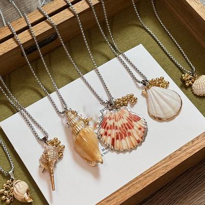 Muschel Schnecke Jakobsmuschel Anhänger Halskette Nische Ozean Resort Stil Schlüsselbeinkette Mode Vielseitig Temperament Schmuck