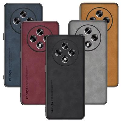 Reno12f S Luxury Sheepskin Leather Case For Oppo Reno 12 Fs Reno12 F 5g 12f 12fs 4g Men Business Retro Back Cover Reno12fs Shell