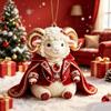 2D Flacher Ziegenanhänger Glänzendes Tier Hängende Dekoration Weihnachtsbaumschmuck