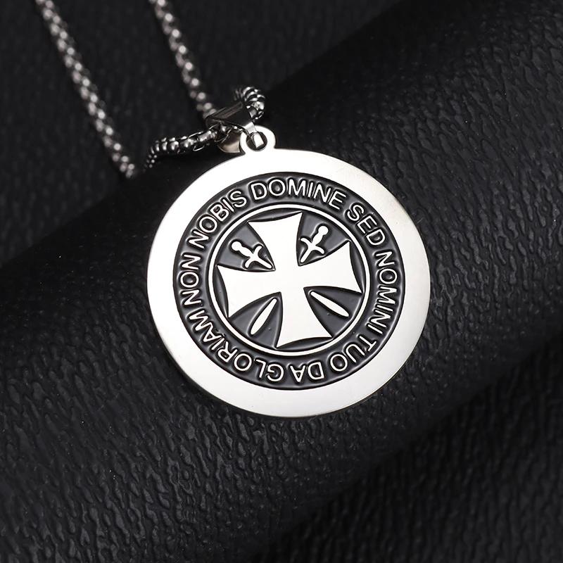 European and American Popular Titanium Steel Solomon Magic Amulet Pendant Fashion Stainless Steel Seven Angel Guardian Necklace