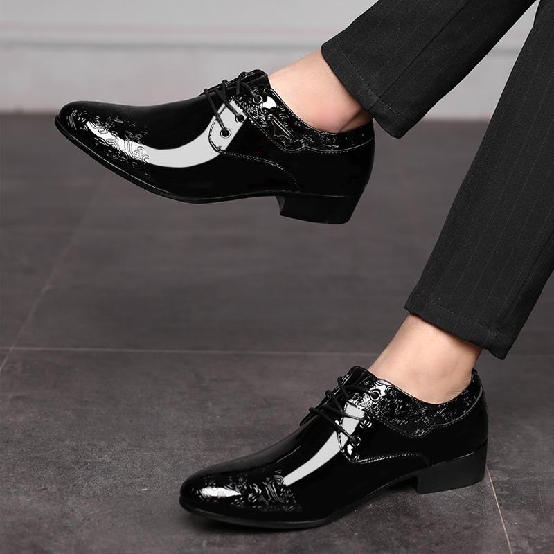 New Men's Dress Leather Shoes Luxury Fashion Groom Wedding Shoes Men Italian Style Oxford Shoes Plus Size 38-48