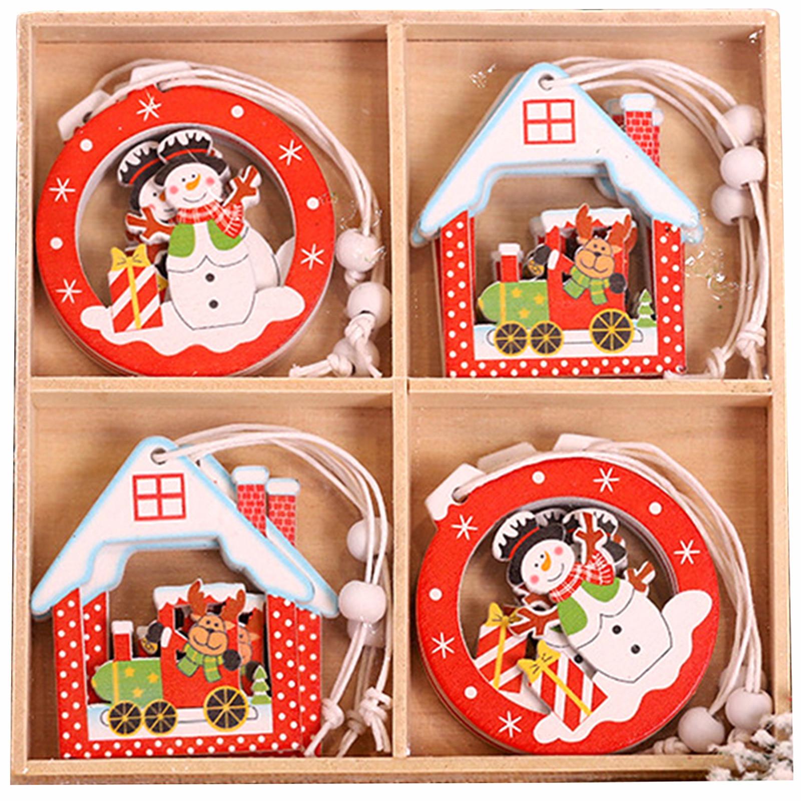 

Рождественские украшения Креативные деревянные подвески DIY Мини-украшения для елки