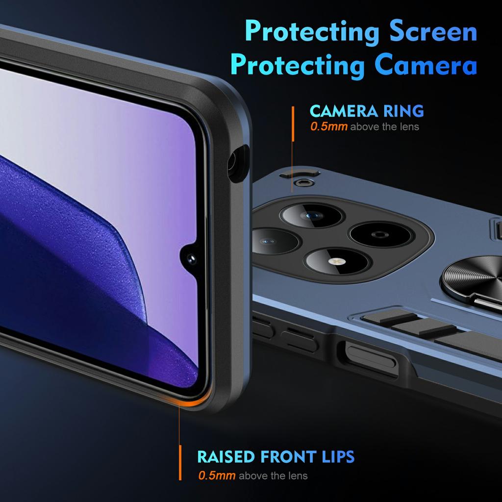 For Xiaomi Redmi Note 15 Pro 5G (Global) Case PC + TPU Drop Defend Phone Cover with Ring Kickstand