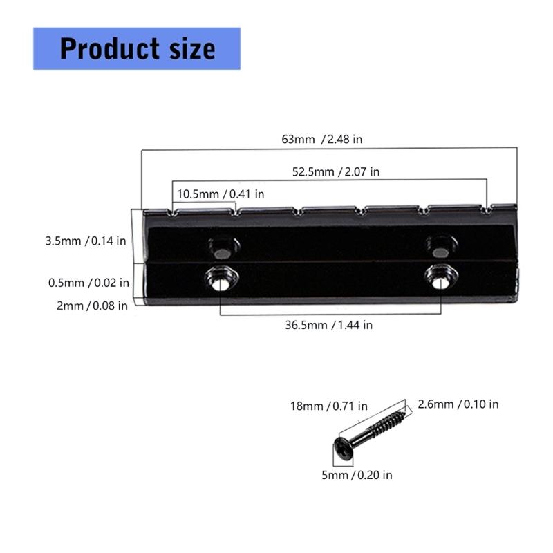 Durability Metal Guitar Bridge Nut For 6 String Electric Guitar Replacement Includes Pre Slotted Design And Mounting Screws For Quick Install