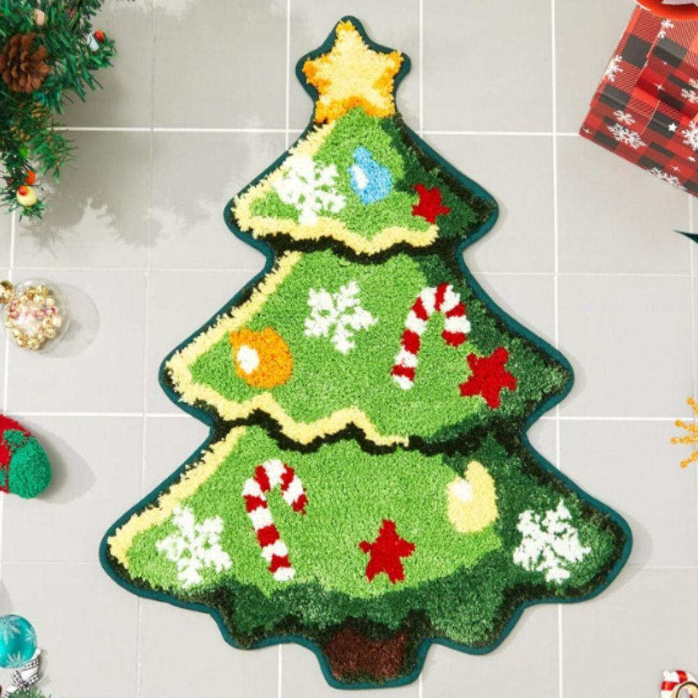 

Cartoon Christmas Rug Snowman Bath Mat Durable Floor Mat Living Room