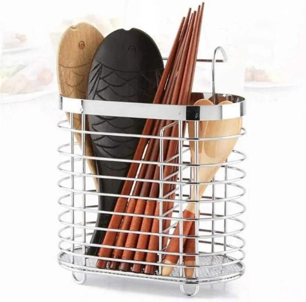 Kitchen Organizer Rack Stainless Steel Dish Cutlery Rack Drainer Drying Tray Kitchen Utensil