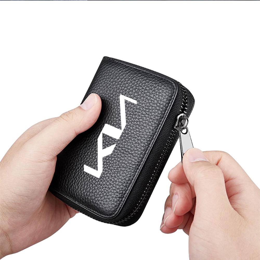 1pcs Leather Car ID Card Storage Bag Driver's License Wallet Business Case for Kia Sportage 3 Rio K2 Ceed Carnival Picanto Soul wszj80