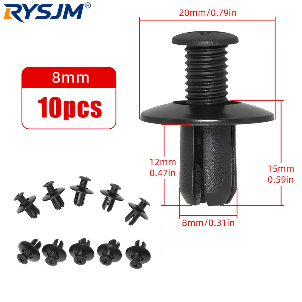 10/20/30/50/100pcs 8mm Plastic Rivets Fastener Clips Car Bumper Fender Push Pin Clip Universal For Toyota Ford Kia Nissan Yamaha