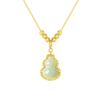 Chow Tai Seng Sterling Silver Hetian Jade Gourd Necklace for Women