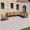 Garden Furniture Set 7 Pcs Honey Brown Solid Pine Wood