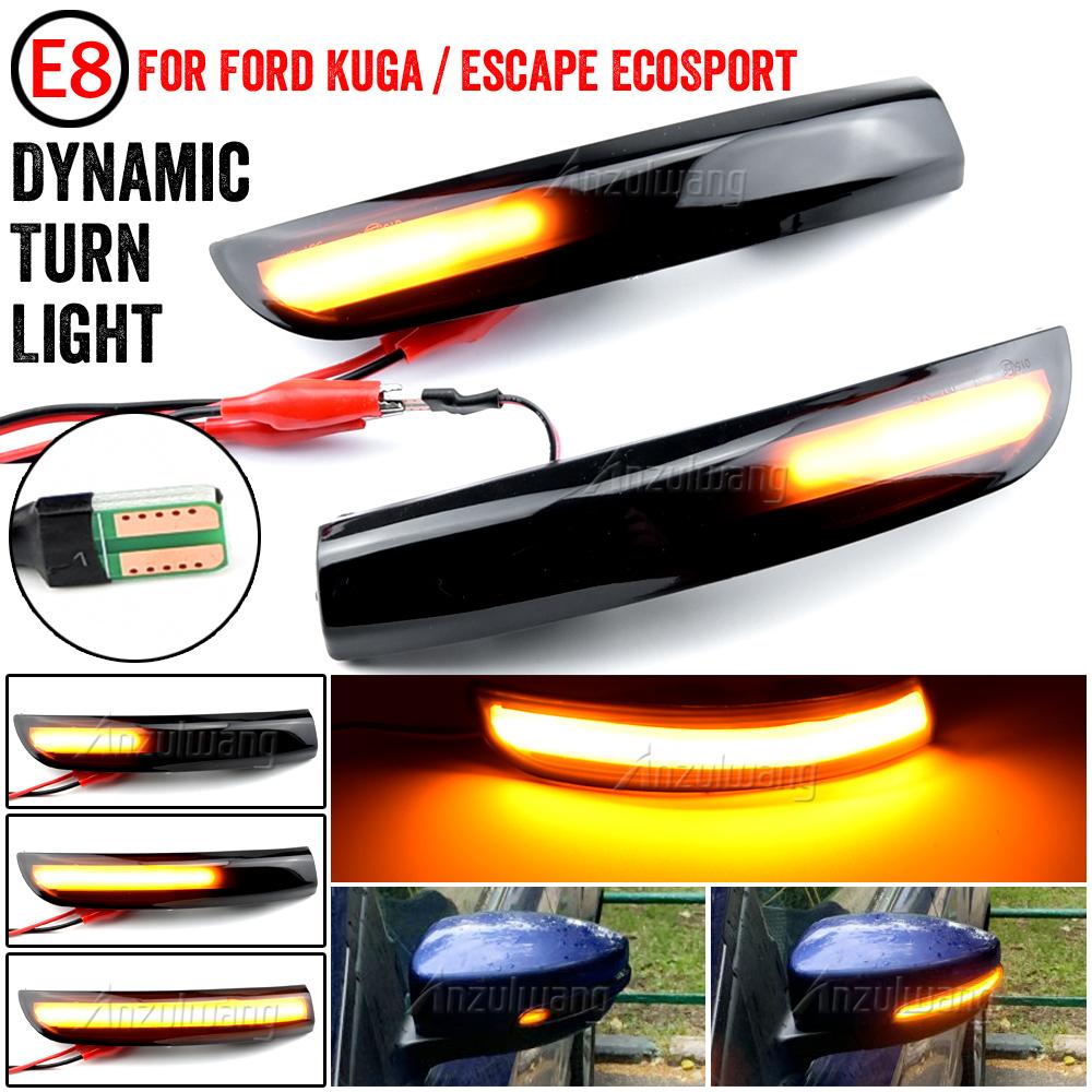 For Ford Escape Kuga II EcoSport 2013 - 2019 Car Accessories Dynamic LED Side Rearview Mirror Turn Signal Light Indicator