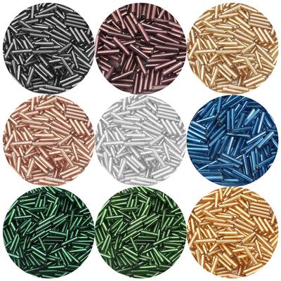 140-700pcs 2x9mm Colorful Tube Seed Beads Glass Loose Spacer Beads For DIY Bracelet Jewelry Dress Making Garments Accessories
