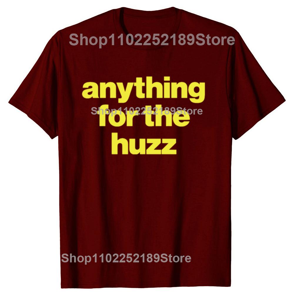 Roliga VAD SOM HELST FÖR HUZZ Grafiska T-shirts Herr Dammode Casual T-shirt 100% Bomull Lös Oversized T-shirt
