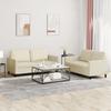 Vidaxl 2-Seater Sofa With Cushions, Cream, Faux Leather