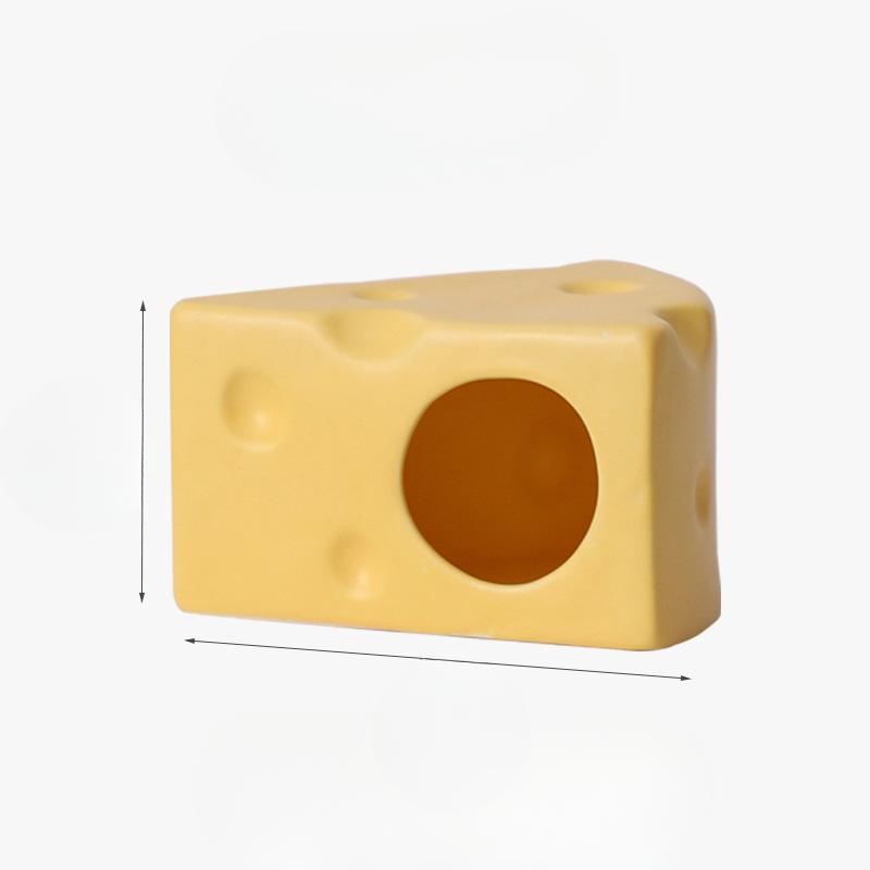 Hamster Unterschlupf Käse Keramik Nest Kleines Haus Sommer Schlafnest zur Kühlung und Hitzeflucht Hamster Unterschlupf
