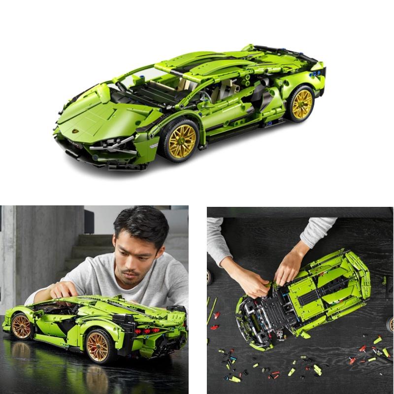 Hochschwieriges Erwachsenen-Modellauto-Bauspielzeug für Männer und Frauen, kompatibel mit Lego Lamborghini