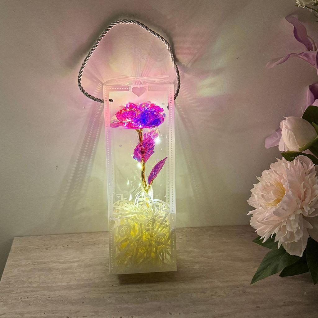 New Colorful Simulated Rose with Packaging Box LED Enchanted Galaxy Rose Ornament Mother's Day Valentine's Day Wedding Gifts
