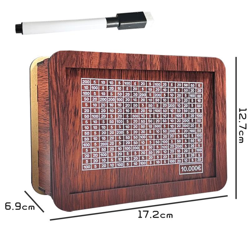 Wooden Money Saving Box Money Storage Bank With Saving Money Goals Counter Reusable Handmade Piggy Bank Coin Tray Storage Case