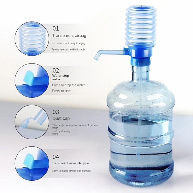 Portable Water Pump Manual Drinking Water Pump Water Bottle Hand Press Pump Sanitary Press Detachable Beverage Dispenser Clean