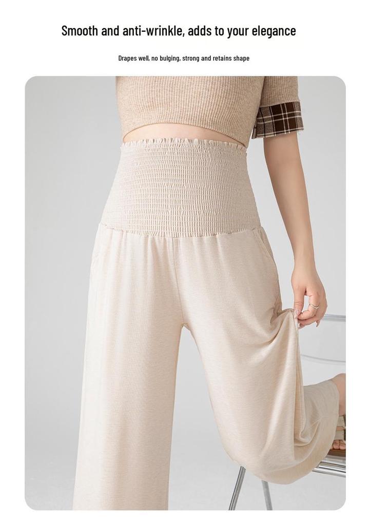 2026 New Wide-Leg Maternity Pants: Spring/Summer Lightweight, Non-Constricting, Nine-Tenth Length